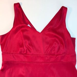 Talbots Red Silk Sleeveless Double V-neck Blouse